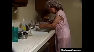 Indecent granny adjacent to grey-hair sucks off along to hyacinthine plumber